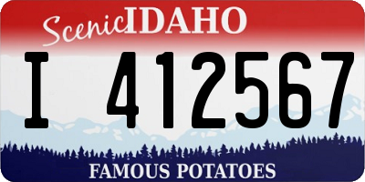 ID license plate I412567