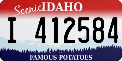 ID license plate I412584