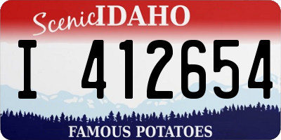 ID license plate I412654