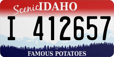 ID license plate I412657