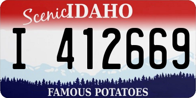 ID license plate I412669