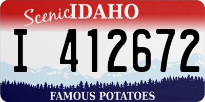 ID license plate I412672