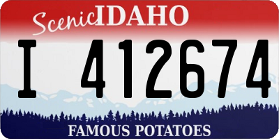 ID license plate I412674