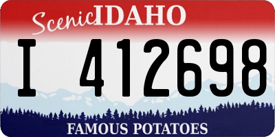 ID license plate I412698