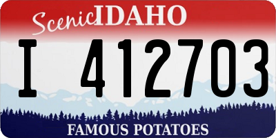 ID license plate I412703