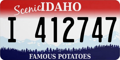 ID license plate I412747