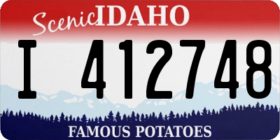 ID license plate I412748