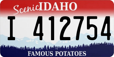 ID license plate I412754