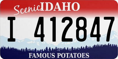 ID license plate I412847
