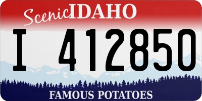 ID license plate I412850