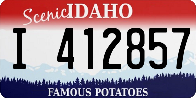 ID license plate I412857