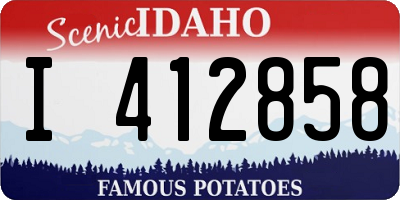 ID license plate I412858