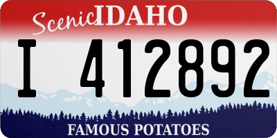 ID license plate I412892