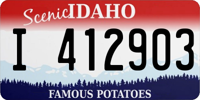ID license plate I412903