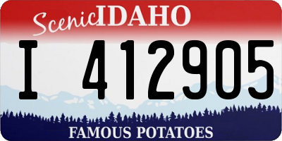 ID license plate I412905