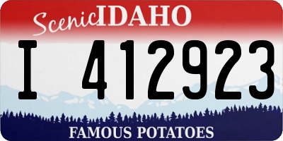 ID license plate I412923