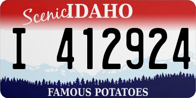 ID license plate I412924