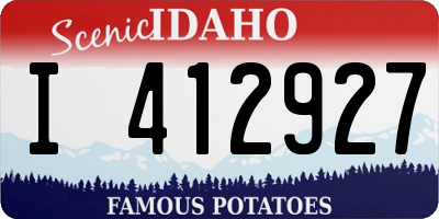ID license plate I412927