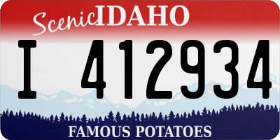 ID license plate I412934