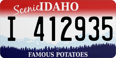 ID license plate I412935