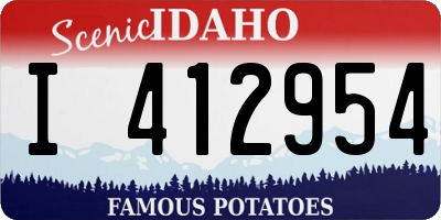 ID license plate I412954