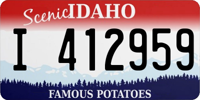 ID license plate I412959