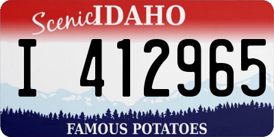 ID license plate I412965