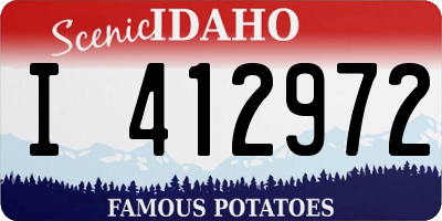 ID license plate I412972