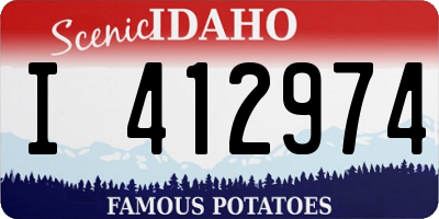 ID license plate I412974