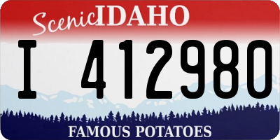 ID license plate I412980
