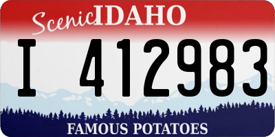 ID license plate I412983