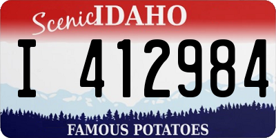 ID license plate I412984