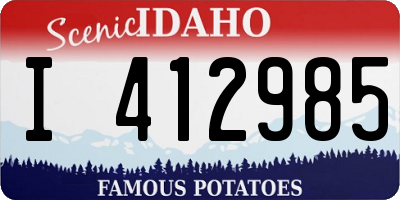 ID license plate I412985