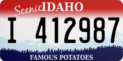ID license plate I412987