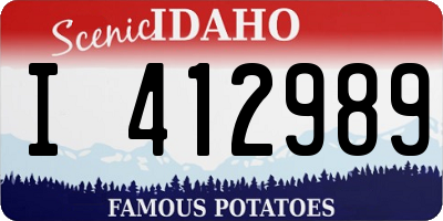 ID license plate I412989
