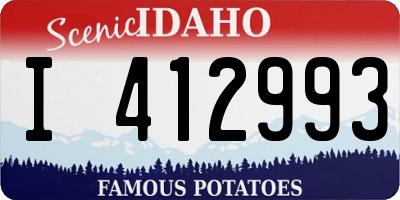 ID license plate I412993