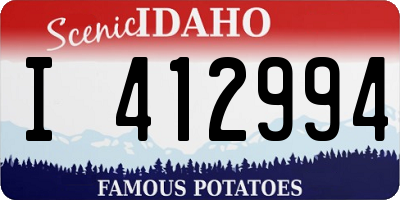 ID license plate I412994