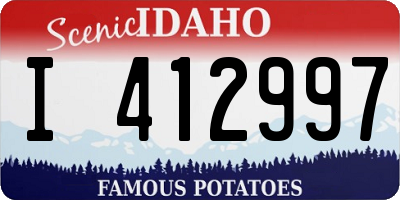ID license plate I412997
