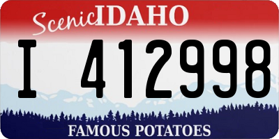 ID license plate I412998