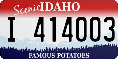 ID license plate I414003