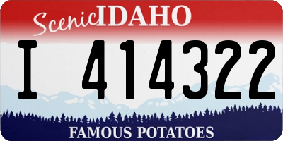 ID license plate I414322