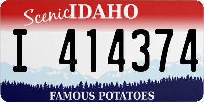 ID license plate I414374