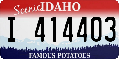 ID license plate I414403