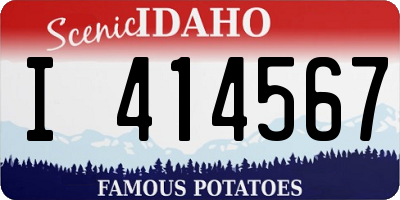 ID license plate I414567
