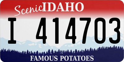 ID license plate I414703