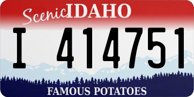 ID license plate I414751