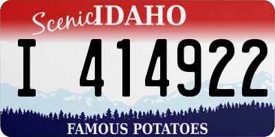 ID license plate I414922