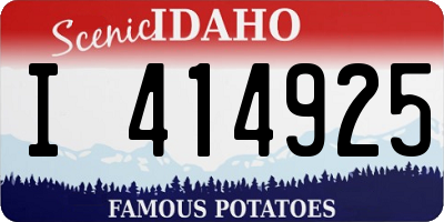 ID license plate I414925