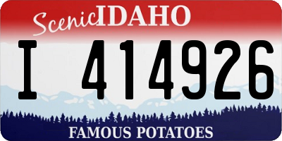 ID license plate I414926