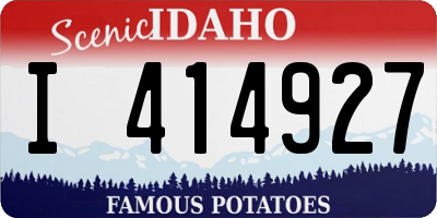 ID license plate I414927